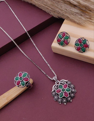 SHIVAY FASHION HUB Alloy Gold-plated Silver Jewellery Set(Pack of 1)