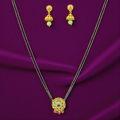 Aroras Bridal & Fashion Jewellery Copper Gold-plated Gold Jewellery Set(Pack of 1)