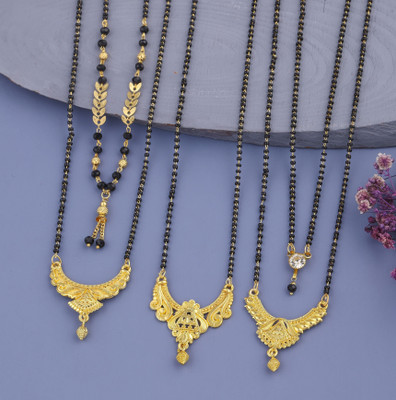 VEMISTHI Gold Mangalsutra For women Stylish Brass Mangalsutra Brass, Crystal Mangalsutra