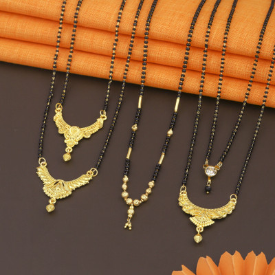VEMISHTI Gold Mangalsutra For women Stylish Brass Mangalsutra Brass, Crystal Mangalsutra