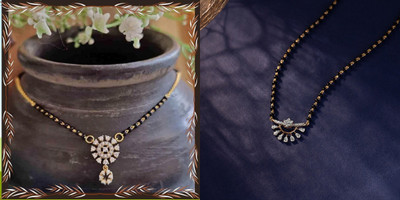 Temora American Diamond Mangalsutra for Women by Temora Brass Mangalsutra