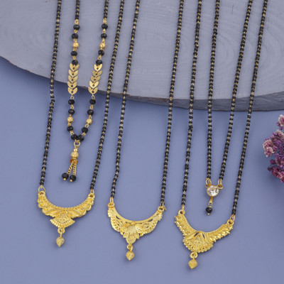 VEMISTHI Gold Mangalsutra For women Stylish Brass Mangalsutra Brass, Crystal Mangalsutra