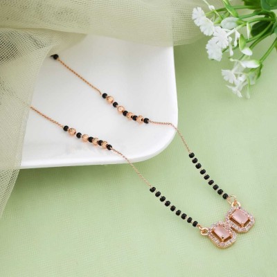 Mohrat Latesh Collection Rose Gold small Box mangalsutra for women and girls delay wear Alloy Mangalsutra