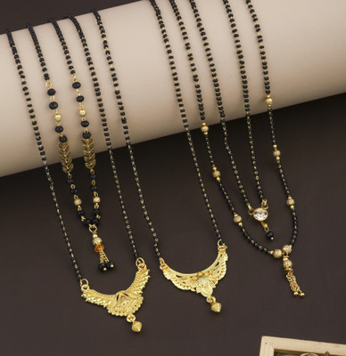 VEMISHTI Gold Mangalsutra For women Stylish Brass Mangalsutra Brass, Crystal Mangalsutra