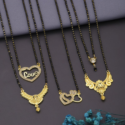 VEMISTHI Gold Mangalsutra For women Stylish Brass Mangalsutra Brass, Crystal Mangalsutra