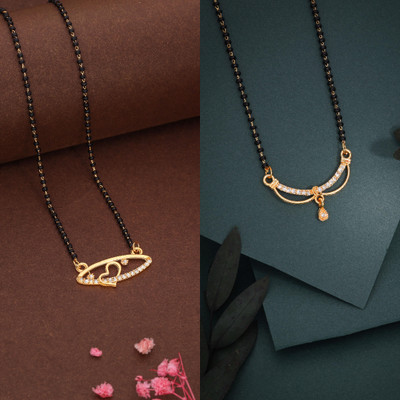 Alasca 2 PCS gold-plated Mangalsutra for Women Brass Mangalsutra