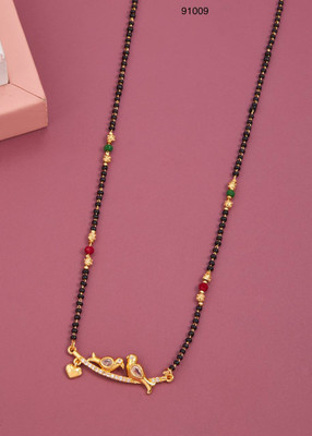 VR Fashion HUB American Diamond Gold Plated 18 Inch Mangalsutra For Women Copper Mangalsutra