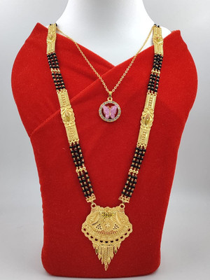 BJ FASHION Brass Gold-plated Multicolor, Pink Jewellery Set(Pack of 1)
