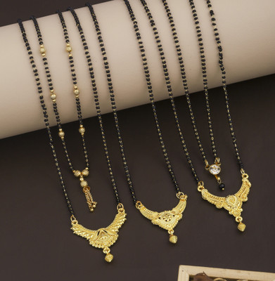 VEMISTHI Gold Mangalsutra For women Stylish Brass Mangalsutra Brass, Crystal Mangalsutra