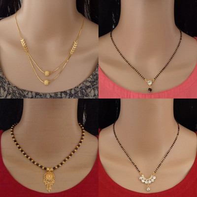 Dency Stylish Gold Plated Daily Wear Mangalsutra For Women Alloy Mangalsutra