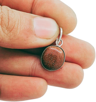 Nirvana Mukhi Natural Sunstone Pendant/Sunstone Pendant Brass Yantra(Pack of 1)