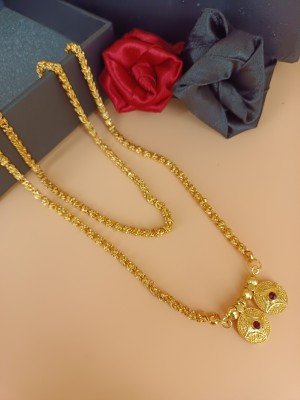 KRIMO Most Popular Artistic Design Women's Pride Alloy Gold Chain Mangalsutra Alloy Mangalsutra