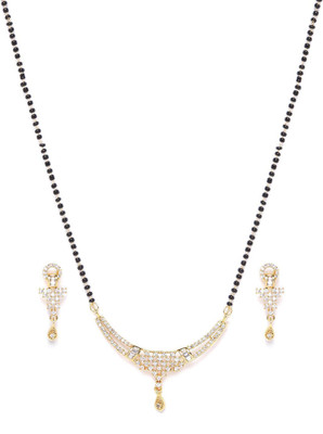 Anamya Alloy Gold-plated Black Jewellery Set(Pack of 1)