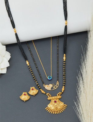 jizshou Brass Gold-plated Gold Jewellery Set(Pack of 2)