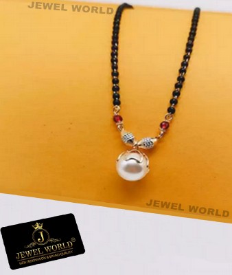 Jewel WORLD 18 Inch Short fancy gold mangalsutra chain design nallapusalu dandalu for women Alloy Mangalsutra