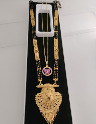 Rohit Fashion Trending Micro Gold Plated Matte Mangalsutra With Pendant Set for Daily Wear Brass Mangalsutra