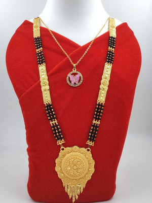 BJ FASHION Brass Gold-plated Gold, Pink Jewellery Set(Pack of 1)