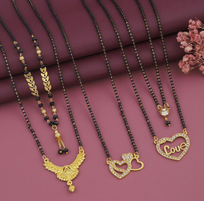 BELLADOR combo of 5 Brass Mangalsutra