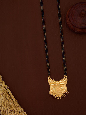 wuzong Traditional Gold Plated Diamond Mangalsutra for Women Brass Mangalsutra