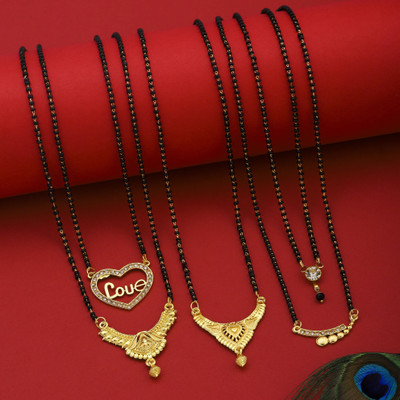 VEMISTHI Gold Mangalsutra For women Stylish Brass Mangalsutra Brass, Crystal Mangalsutra