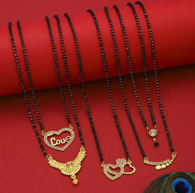 BELLADOR combo of 5 Brass Mangalsutra