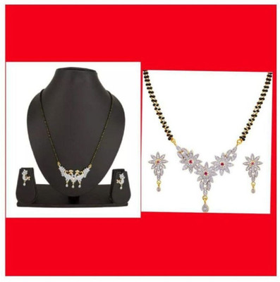 Anamya Alloy Gold-plated Black Jewellery Set(Pack of 1)