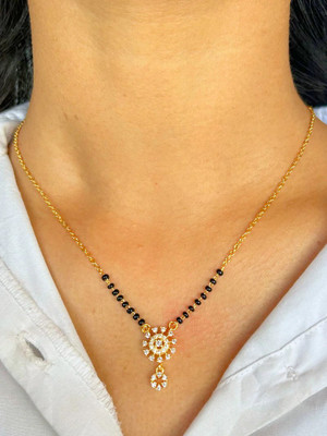 CLONEO Beautiful and Unique Design Gold Plated 18 Inch Mangalsutra Alloy Mangalsutra