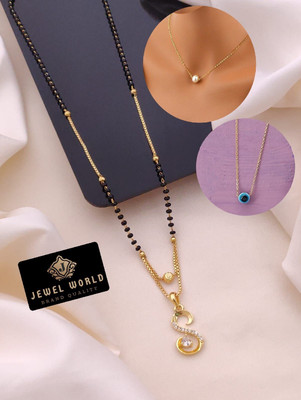 Jewel WORLD S name 18 Inch short mangalsutra for women Alloy, Brass Mangalsutra