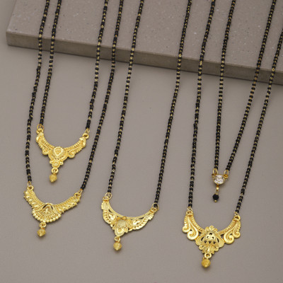 VEMISHTI Gold Mangalsutra For women Stylish Brass Mangalsutra Brass, Crystal Mangalsutra
