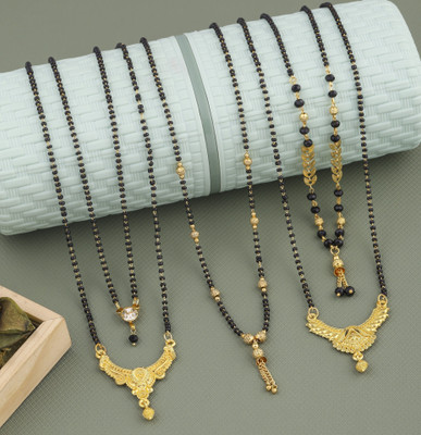 VEMISTHI Gold Mangalsutra For women Stylish Brass Mangalsutra Brass, Crystal Mangalsutra