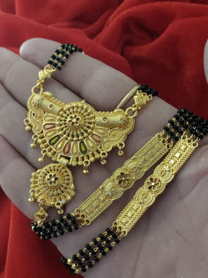 Niva Fashion long gold-plated indian design mangalsutra Alloy Mangalsutra