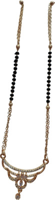 manglasutraa Elegant Traditional Gold Plated CZ Stone Mangalsutra for Women Brass, Metal Mangalsutra