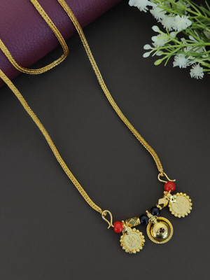 KAVY JEWELLRY One Gram Gold Plated Traditional Tanmaniya Vati Mangalsutra for Women/Girls. Brass Mangalsutra