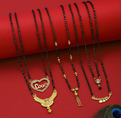 VEMISTHI Gold Mangalsutra For women Stylish Brass Mangalsutra Brass, Crystal Mangalsutra
