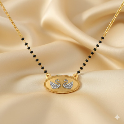 CYGNI Brass Swan Pendant Mangalsutra – Traditional & Stylish Jewelry for Women Brass Mangalsutra