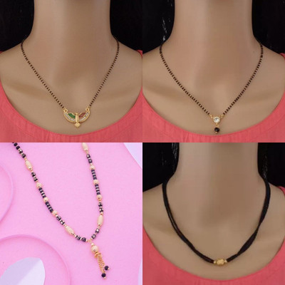 Dency New Jewelery Gold Plated Mangalsutra For Women and Girls Alloy Mangalsutra