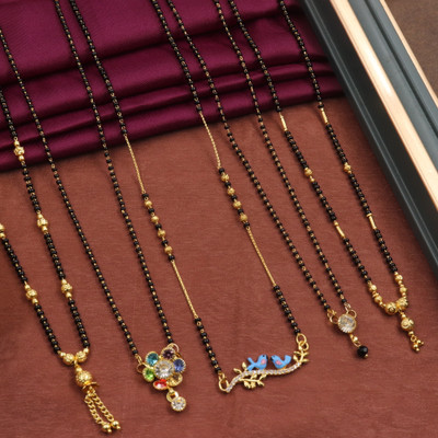 H R SALES IMITATION BAZAAR NEW FANCY MANGALSUTRA COMBO FOR WOMENS Alloy Mangalsutra