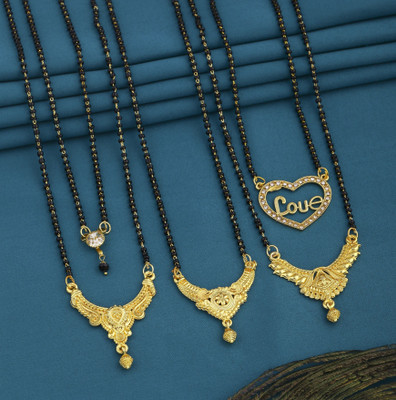 VEMISHTI Gold Mangalsutra For women Stylish Brass Mangalsutra Brass, Crystal Mangalsutra