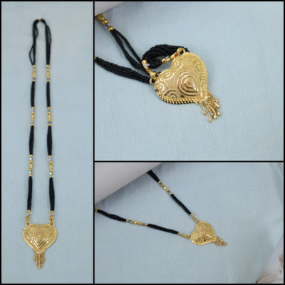 OmVastraa Designer Gold Plated With Long Chain Mangalsutra For Women (26 Inch) Alloy Mangalsutra