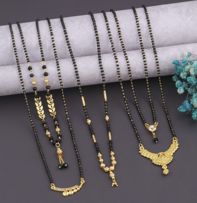 VEMISHTI Gold Mangalsutra For women Stylish Brass Mangalsutra Brass, Crystal Mangalsutra