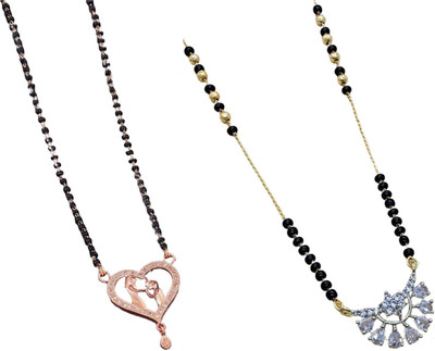 Temora Designer Stylish Mangalsutra Tanmaniya Necklace for women Alloy, Brass Mangalsutra