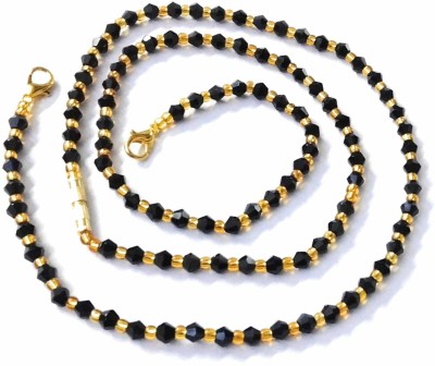 MANMORA Black pearl and golden mangalsutra chain for girls |women (pack of 1) Mother of Pearl Mangalsutra