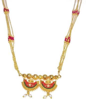 Adhira's Stylish Designer Black & Golden chain mangalsutra tanmaniya for Women 36 inch Alloy Mangalsutra