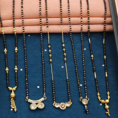 H R SALES IMITATION BAZAAR NEW FANCY MANGALSUTRA COMBO FOR WOMENS Alloy Mangalsutra