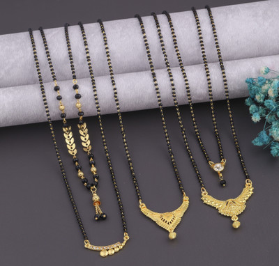 VEMISTHI American Diamond Short Mangalsutra For Women Brass, Crystal Mangalsutra