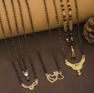 VEMISHTI Brass, Crystal Mangalsutra