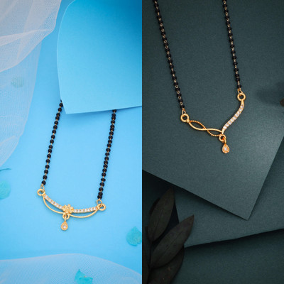 Alasca 2 PCS gold-plated Mangalsutra for Women Brass Mangalsutra