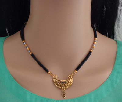 RAMDEV ART FASHION JEWELLERY Designer and Stylish Brass Gold Plated mangalsutra For Women Brass Mangalsutra