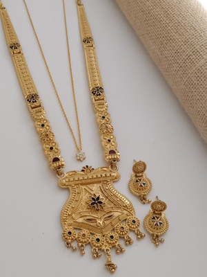 Bhagavati creation Brass Gold-plated Gold Jewellery Set(Pack of 2)