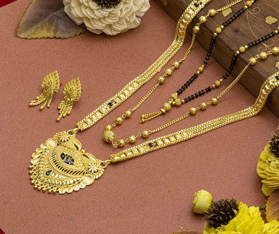 Dency Brass Gold-plated Gold Jewellery Set(Pack of 1)